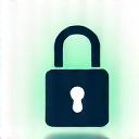 Digital security lock icon symbolizing data protection and privacy.
